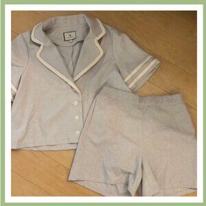 Tuckernuck Flax Brushed Canvas Matching Nautical Short Set (two pieces)